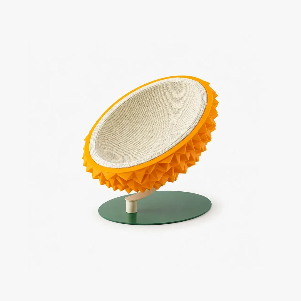 Luxe kattenmand Durians Cat Nest oranje — sculpturale design kattenmand op standaard | Pelveta